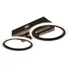 Image de Plafonnier, lampe de salon, aspect bois, noir, LED CCT, L 44,5 cm