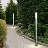 Image de Lampe extérieure avec prises de courant Prise extérieure avec lumière Prise extérieure de jardin en acier inoxydable, 1x led 9W 810lm 3000K, DxH