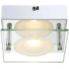 Image de Applique murale led chromée, éclairage de chambre, éclairage de couloir, verre satiné transparent, 5 w, 360 lm, 3 000 k, l x l x h 12,5 x 12,5 x 6,5