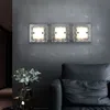 Image de Applique murale design pour salon, cristaux de verre, aluminium argenté satiné, 3 led 5 watts 500 lumens blanc chaud, l x l x h 42 x 12 x 6,5 cm