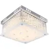 Image de Globo - Plafonnier led design avec suspensions et barreaux en cristal heidir