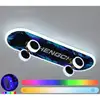Image de Ineasicer - Plafonnier led, Lampe de Plafond led planche à roulette, 32W rgb couleur avec Dimmable Télécommande 3000K - 6000K, Plafonniers led