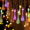 Image de Guirlandes lumineuses de Noël,Guirlande Lumineuse Extérieure Solaire Noël Guinguette Multicolore 40LED 6.8m Guirlande Lumineuse Goutte d'Eau Goutte