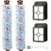 Image de Remplacement Accessoires 2 Brosse Rouleau Multi-Surface + 2 Filtres pour Bissell 1868 1866 et Series