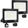 Image de 100W Projecteur LED Exterieur Detecteur de Mouvement 2 Pièce, IP66 Étanche Spot LED Avec Détecteur, 11500LM 6500K Blanc Froid Eclairage Exterieur,