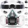 Image de Masque de Protection Kit de Demi-Masque Série 6200 Masque a Gaz Respiratoire Respiratoire Réutilisable avec Filtres et Lunettes Protection pour