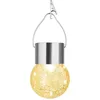 Image de Lanterne Solaire à Clipser Lumières de Boules de Verre craquelées à énergie Solaire - Lumières de Nol décoratives à led pour pelouse de Cour de Patio