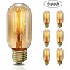 Image de Lucky-88 - Lot de 6 Ampoules à Incandescence 40W Vintage Edison Lumiere Blanc Chaud E27 T45 220V