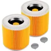 Image de Filtre à cartouche, lot de 2 filtres pour aspirateur Karcher, pour Kärcher WD3 Premium, WD2, WD3, WD3P, MV2, MV3 - Filtre WD3 - Filtre de rechange
