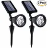 Image de 2 pièces 4 lumières lumière blanche solaire sol Spot lumière jardin cour pelouse led lumières décoratives atmosphère lumières,pour l'intérieur et