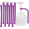 Image de BEBUSINGOTO Verre Support pour Lave-Vaisselle Lot de 8 Pourpre   Silicone Verre à vin Support au Lave-Vaisselle   Nettoyer sans Danger Verres sans