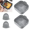 Image de Lot de 2 moules en silicone pour friteuse à air chaud, doublures de friteuse à air, casserole en silicone de 21 cm, moule de cuisson en silicone,