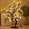 Image de Cerisier lumineux 45 cm - 48 lumières blanches chaudes - Adaptateur à brancher - Bonsaï - Pour la maison, la chambre à coucher, un mariage, le