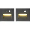 Image de Spot encastrable mur et plafond Lot de 2 led Spot Mural Encastré 3W Applique Murale Escalier Etape Lumière Lampe Détecteur de Mouvement Sol Encastré