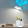Image de Lampe de bureau,Lampe de Bureau Enfant, Lampe de Table Sans Fil Dimmable, Lampe de Bureau Rechargeable avec Projection et Porte-stylo - Choyclit