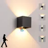 Image de Applique murale led 6 w pour intérieur/extérieur avec détecteur de mouvement, applique murale moderne blanc chaud 3000 k, appliques murales étanches