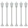 Image de Lot de 6 Lampe de jardin à piquet Lumière extérieur Lampe De Jardin E27 110 cm Aluminium Blanc 46901