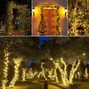 Image de Lumières solaires de jardin extérieur, Lumières solaires extérieures étanches Guirlandes lumineuses solaires pour arbres de jardin Cour Fête de