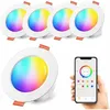 Image de Choyclit - Spots led Encastré 10W Couleur rgb Changement Variation Coloré rgbw Contrôlé par l'APP, 3 Pouces IP44 Blanc Chaud 2700K Rond Dimmable