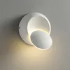Image de Applique murale circulaire rotative à 360 degrés, lumière led adaptée aux luminaires décoratifs dans les salons, les escaliers et les couloirs-blanc