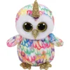 Image de Ty Knuffels Beanie Boos Enchanted Owl - Regenboog uil met hoorn - 15cm
