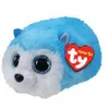 Image de Suki Gifts Teeny Ty Slush Husky - Knuffel van 10 cm - Blauw en Wit