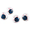 Image de Ascam Oogballen Halloween - 6x stuks - wit/blauw - 3cm - kunststof - horror - feestdecoratie