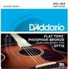 Image de D'Addario EFT16 12-53 Flat Tops Light Phosphor Bronze Round Wound
