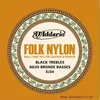 Image de D'Addario EJ34 Folk Nylon Ball End Black Trebles Bronze Basses