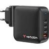 Image de Verbatim Mini GaN Charger Reislader 165 W 1x USB-A, 3x USB-C USB PD, USB PD 3.1, QC 3.0 Zwart Snellader, GaN, Met adapt
