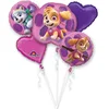 Image de PAW Patrol - Ballon - Folie - Skye & Everest - Roze - 68 cm - 5 stuks