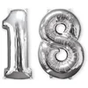 Image de Amscan - Folieballon verjaardag '18' - zilver - Ø 66 cm - Set-1