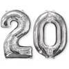 Image de Amscan - Folieballon verjaardag '20' - zilver - Ø 66 cm - Set-1