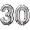 Image de Amscan - Folieballon verjaardag '30' - zilver - Ø 66 cm - Set-1