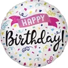 Image de Folieballon Happy Birthday Confetti - 45 cm
