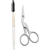 Image de Tweezerman Wenkbrauw Schaar & Borstel Set   RVS Precisieschaar Voor Wenkbrauwen Knippen, Trimmen En Stylen - Inclusief Borstel Voor Nette, Perfecte Wenkbrauwen - Compacte Beauty Tool Voor Thuis En Onderweg