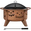 Image de Vuurkorf Halloween stijl Ø76cm met afneembaar rooster en vuurhaak