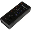 Image de StarTech.com 4-poorts gevoede USB 3.0 hub met 3 speciale USB-laadpoorten (2 x 1 A & 1 x 2 A) - 5Gbps - op de wand monteerbare metalen behuizing