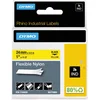 Image de DYMO Rhino industriële Flexibele Nylon Labels | 24 mm x 3,5 m | zwarte afdruk op geel | zelfklevende labels voor Rhino & LabelManager labelprinters