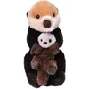 Image de Wild Republic Pluche knuffel dier familie zee otters - bruin - 36 cm - Wildlife speelgoed beesten - Moeder met kind/baby