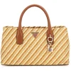 Image de GUESS Handtas Schoudertas Simona Satchel Bag Natural / Cognac Lichtbruin