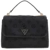 Image de GUESS handtas schoudertas Tisha Top Handle Flap Bag Black Logo zwart