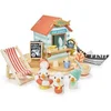 Image de Tender Leaf houten strandcabine speelgoed met accessoires - strandhuis.