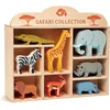 Image de TENDER LEAF Houten Dieren - Set Safaridieren - 8 Verschillende Figuren - Met Display Plank - 3 Jaar