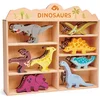 Image de TENDER LEAF Houten Dieren - Set Dinos - 8 Verschillende Figuren - Met Display Plank - 3 Jaar