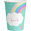 Image de Amscan Bekertjes Regenboog & Wolk 250 Ml Papier Groen 8 Stuks