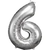 Image de Amscan Folieballon Cijfer 6 Junior 55 X 88 Cm Zilver