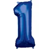 Image de Amscan Folieballon 33 X 86 Cm Nummer 1 Blauw