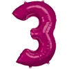 Image de Amscan Folieballon 53 X 88 Cm Nummer 3 Roze