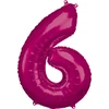 Image de Amscan Folieballon 55 X 88 Cm Nummer 6 Roze